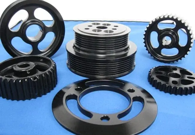 Type 2 clear and black anodized parts